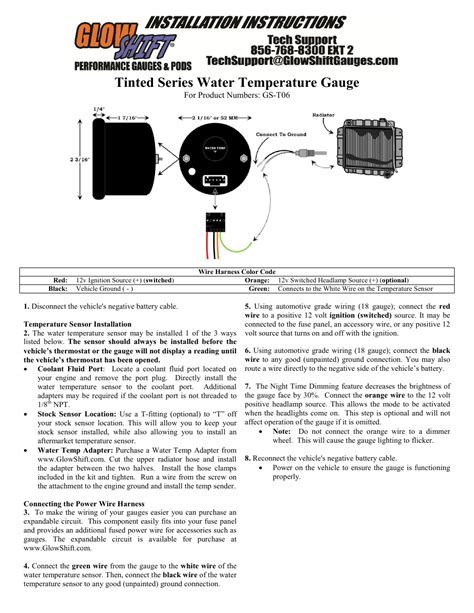 <strong>Gauge wiring temp diagram</strong> autometer volt install trans auto <strong>gauges</strong> meter temperature <strong>water</strong> voltmeter electric pro comp hook lite ultraF. . Glowshift water temp gauge wiring diagram